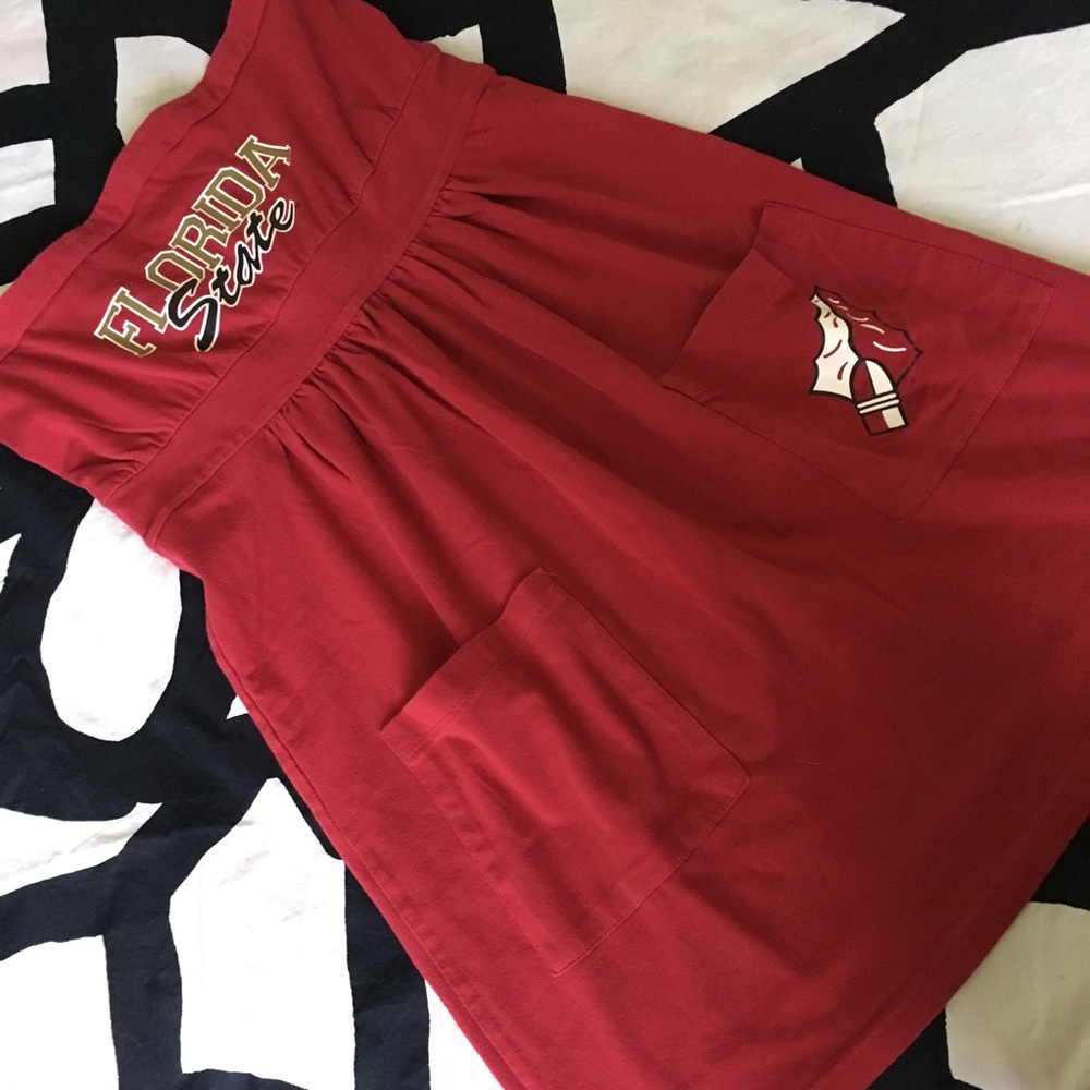 FLORIDA STATE SEMINOLES STRAPLESS BURGUNDY DRESS